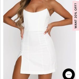 WHITE FOX Change the Tune Mini Dress Off White